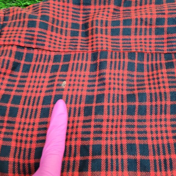 Vintage 80s Plaid Button Shirt Medium 21x29 Red - Picture 5 of 13